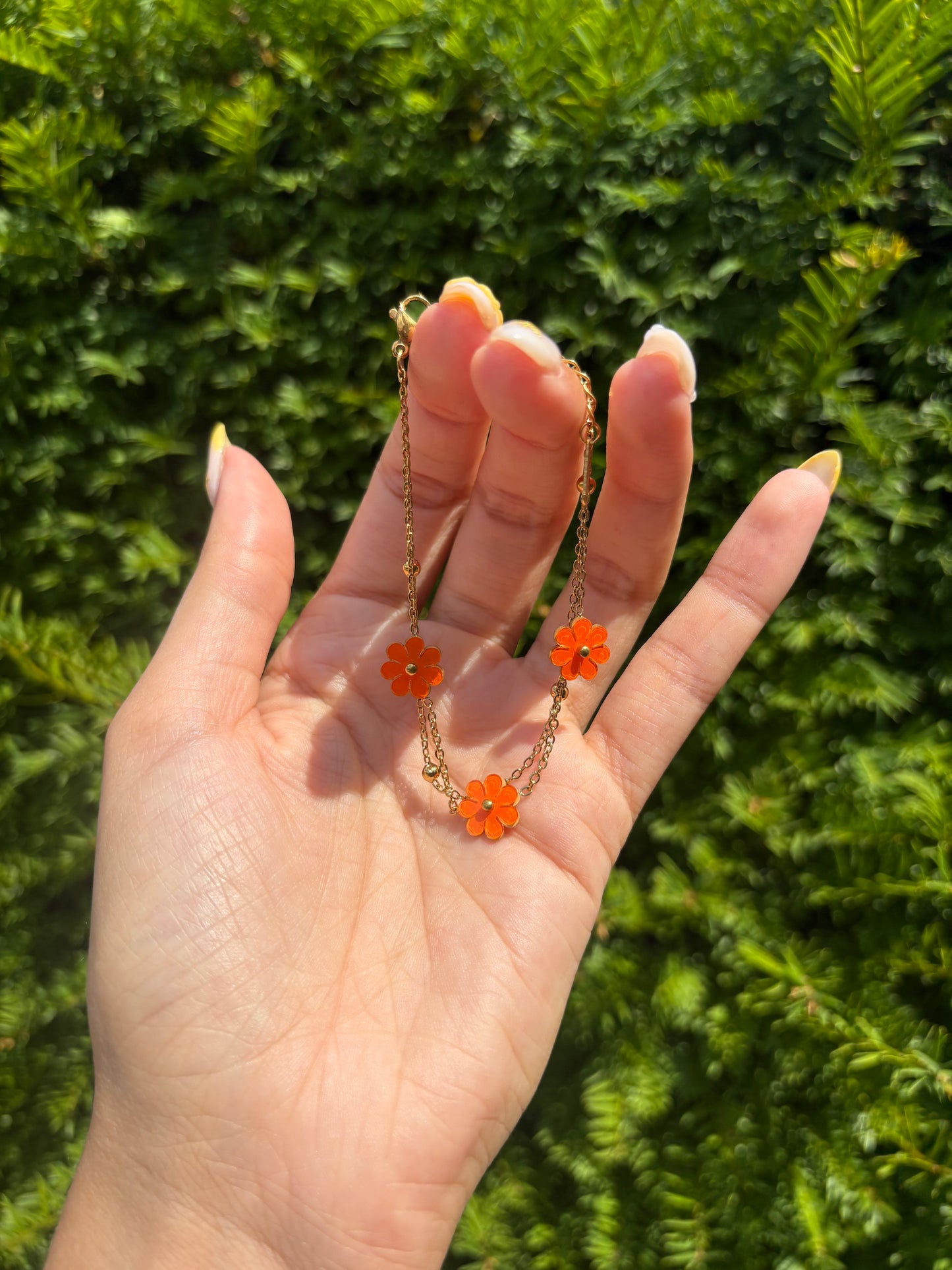Bracelet Fleur orange