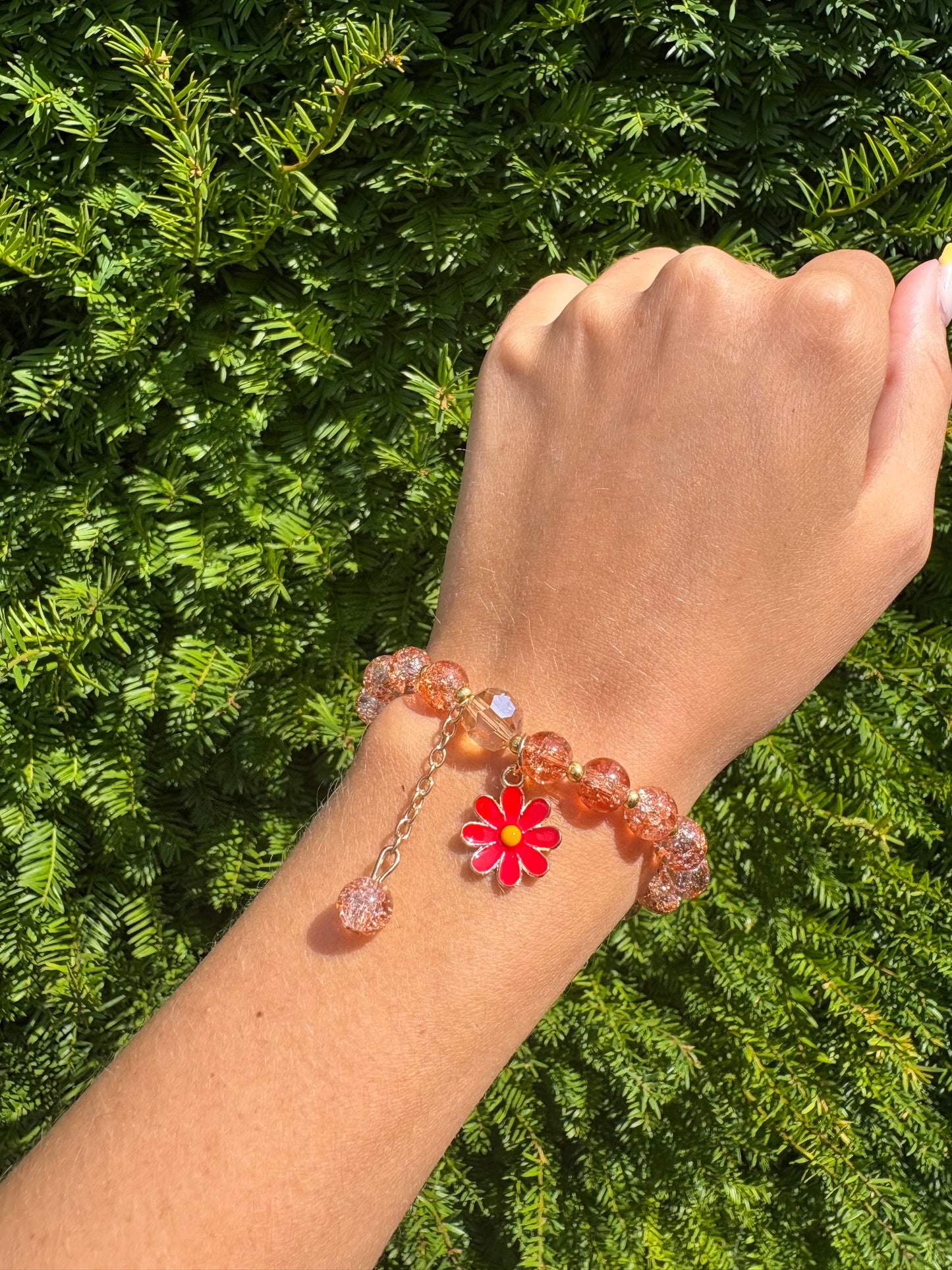 Bracelet Marguerite rouge