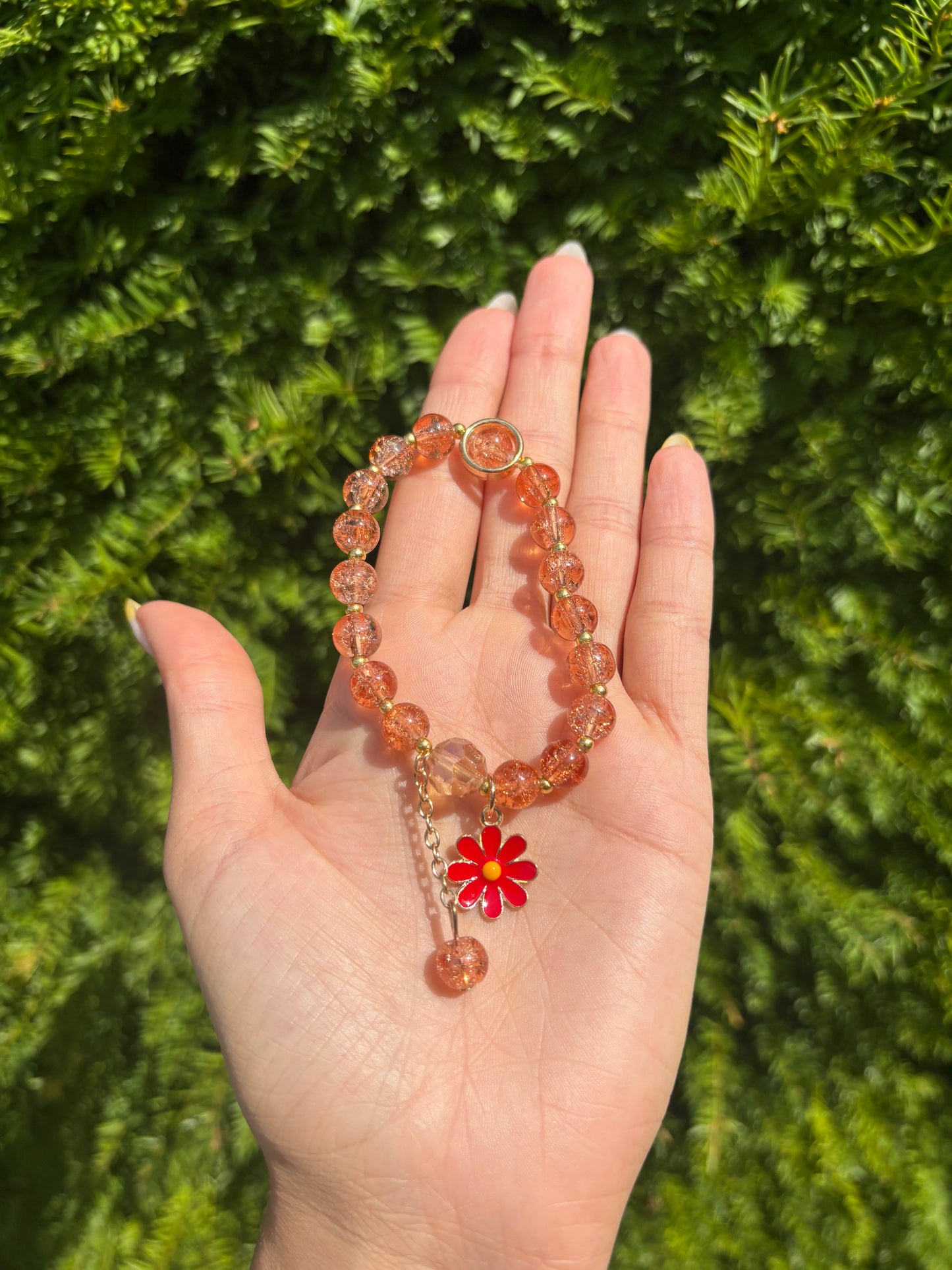 Bracelet Marguerite rouge