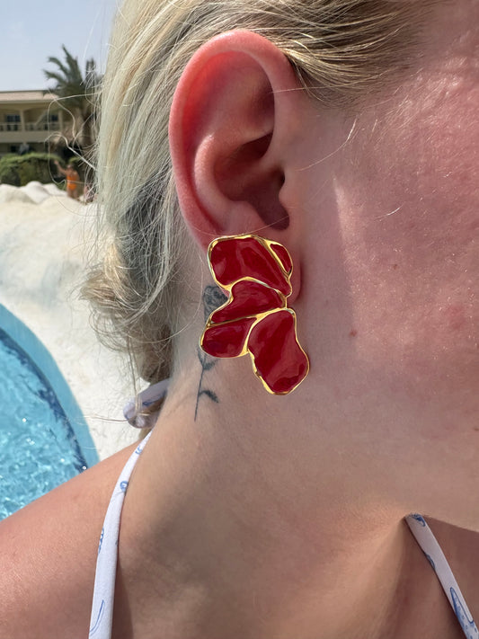 Boucles d’oreilles Amandine rouge