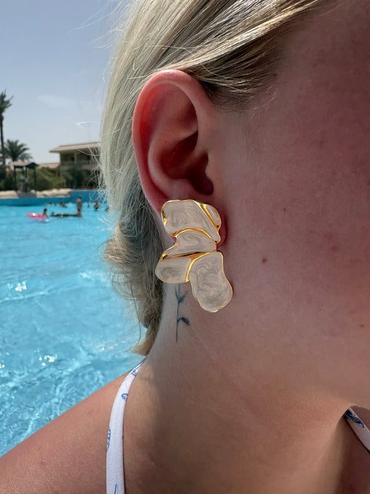 Boucles d’oreilles Amandine blanche